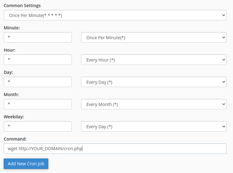 cPanel Cron Job Setup